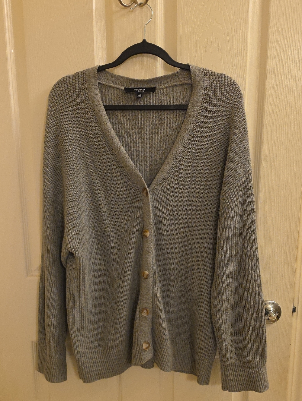 Hudson Heathered Gray Ribbed Knit Sweater